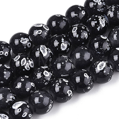 Baking Paint Glass Beads Strands DGLA-N015-10mm-10-1