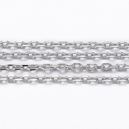 Non-Tarnish 3.28 Feet 304 Stainless Steel Cable Chains X-CHS-H009-02P-1