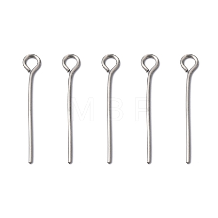 Tarnish Resistant Stainless Steel Eye Pin Jewelry Findings X-STAS-E013-0.6x20mm-1