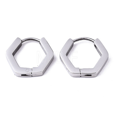 Non-Tarnish 304 Stainless Steel Huggie Hoop Earrings STAS-R115-19P-1