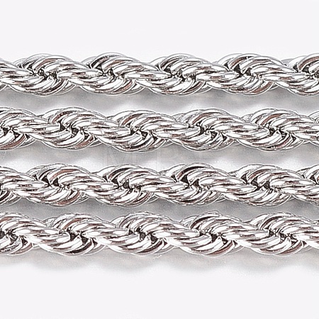 Tarnish Resistant 304 Stainless Steel Rope Chains CHS-K007-01A-1