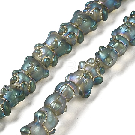 Electroplate Glass Beads Strands EGLA-Q127-A02-01G-1