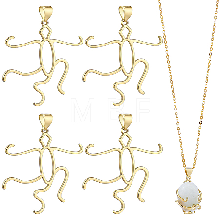 4Pcs Brass Pendant Cabochon Settings KK-WR0001-96B-G-1