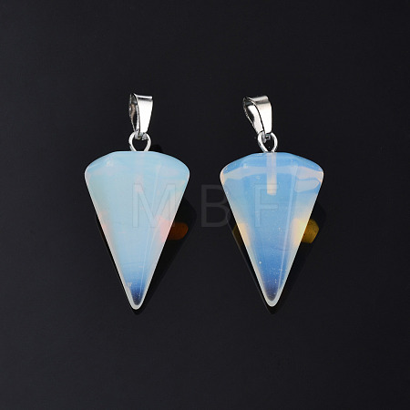 Cone/Spike/Pendulum Opalite Stone Pendants G-R278-85-1