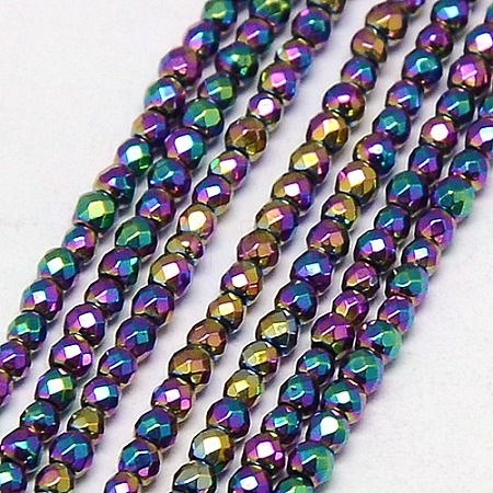Electroplate Non-magnetic Synthetic Hematite Beads Strands G-J169B-2mm-05-1