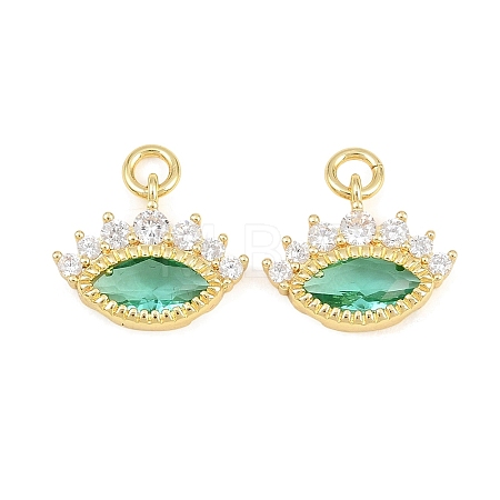 Brass Colorful Cubic Zirconia Pendants KK-E800-04G-1