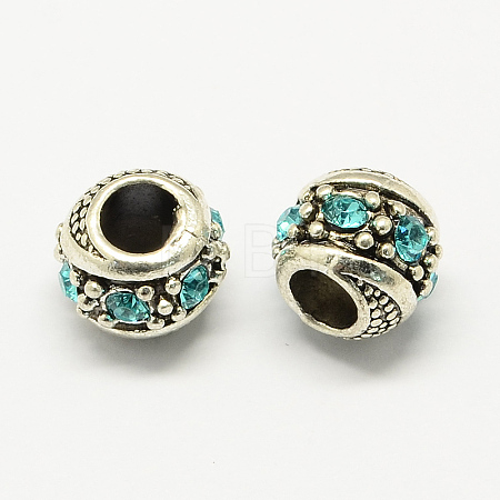 Alloy Rhinestone European Beads MPDL-R036-08C-1
