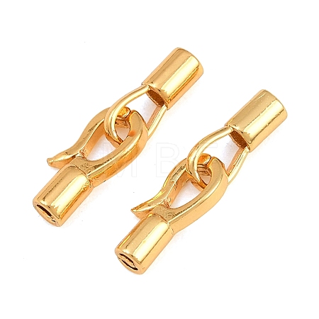 Brass Fold Over Clasps KK-CBA7392-01G-1