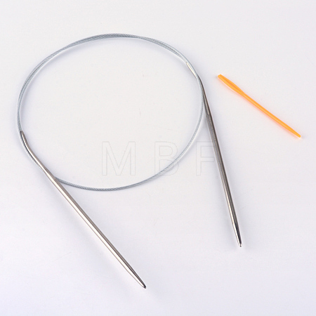 Steel Wire Stainless Steel Circular Knitting Needles and Random Color Plastic Tapestry Needles TOOL-R042-650x4.5mm-1