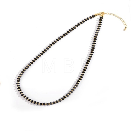Colorful Natural Obsidian Rondelle Beaded Necklaces for Summer Beach Style CL7611-8-1