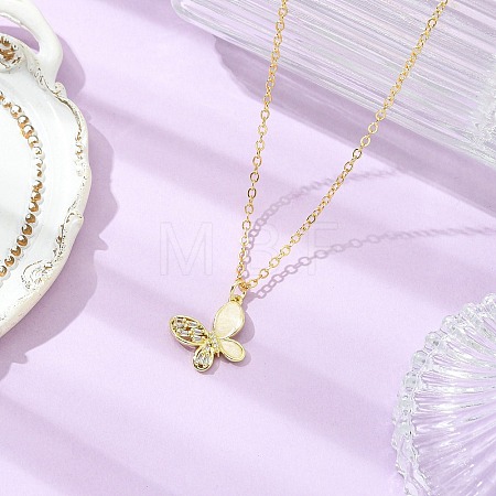 Brass Micro Pave Cubic Zirconia Pendant Necklaces NJEW-JN06458-1