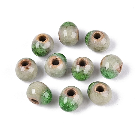 Handmade Crackle Porcelain Beads PORC-Q008-06B-10-1