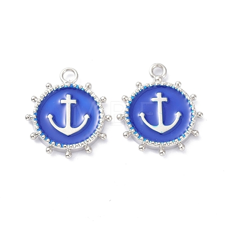 Eco-Friendly Stainless Steel Enamel Pendants STAS-C031-02P-01-1