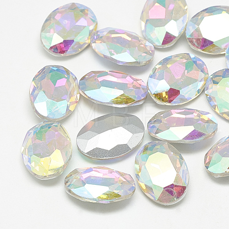 Pointed Back Glass Rhinestone Cabochons RGLA-T080-10x14mm-05-1