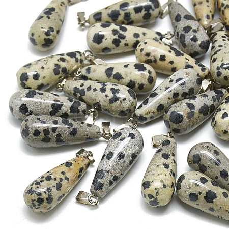 Natural Dalmatian Jasper Pendants G-T081-24-1