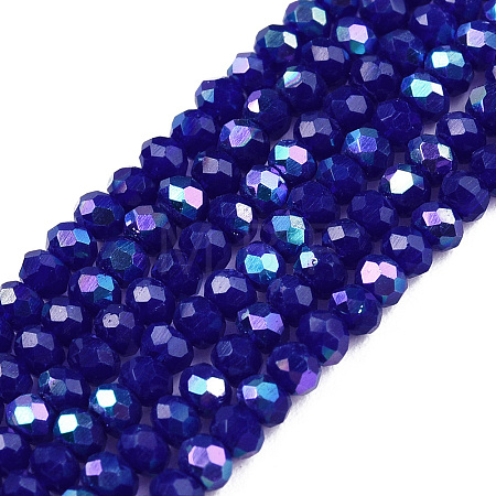 Electroplate Opaque Solid Color Glass Beads Strands LS-EGLA-A044-P1mm-L07-1