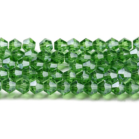 Transparent Electroplate Glass Beads Strands GLAA-F029-3mm-C03-1