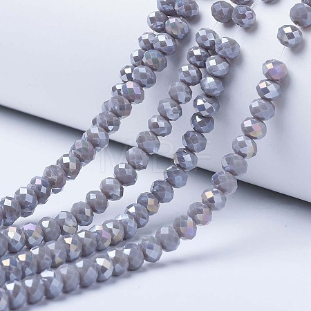 Electroplate Glass Beads Strands EGLA-A034-P8mm-B17-1