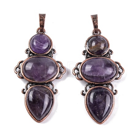 Natural Amethyst Pendants G-Q158-04-08-1