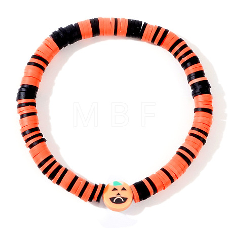 Halloween Polymer Clay Heishi Beads Stretch Bracelets KN1283-8-1