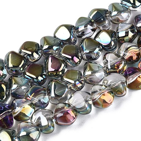 Electroplate Transparent Glass Beads Strands EGLA-Q133-01A-06-1