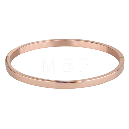 Ion Plating(IP) 304 Stainless Steel Bangles BJEW-E277-42A-RG-1