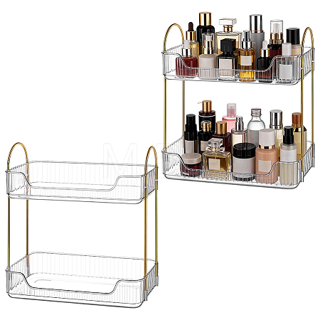 2Pcs Two Layers Plastic Bathroom Wall Storage Rack AJEW-WA0003-69-1