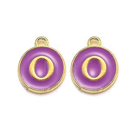 Golden Plated Alloy Enamel Charms ENAM-Q437-12O-1