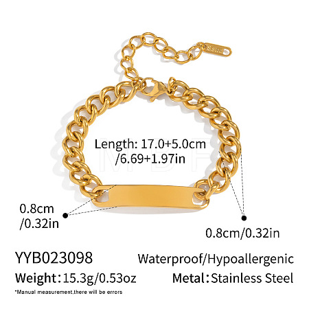 304 Stainless Steel ID Bracelets JU2889-1-1