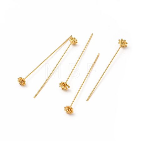 Brass Flower Head Pins LS-KK-A178-09G-1