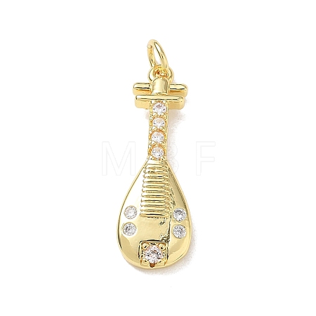 Brass Micro Pave Clear Cubic Zirconia Pendants KK-D289-01G-01-1