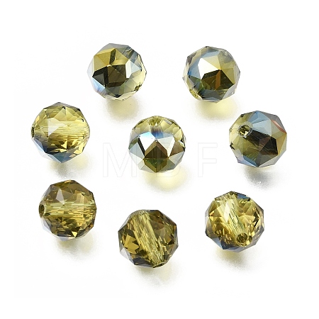 Electroplate Transparent Round Glass Beads GL-CBA6A73-HR01-1