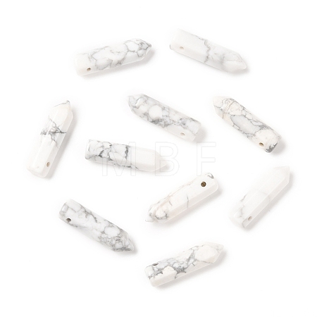 Natural Howlite Pointed Pendants G-D460-01G-1