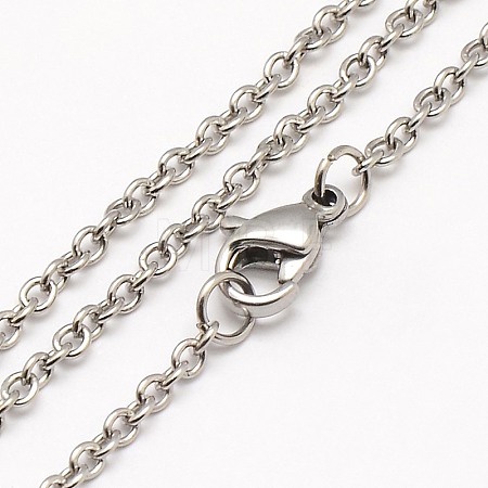 Tarnish Resistant Trendy Unisex 304 Stainless Steel Cable Chain Necklaces NJEW-M057-A-01-1