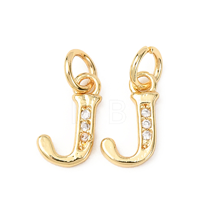 Brass Micro Pave Cubic Zirconia Charms X-KK-I382-03G-J-1