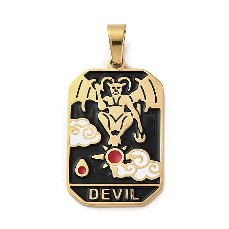 Ion Plating(IP) 304 Stainless Steel Enamel Pendants STAS-Q003-01G-05-1