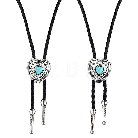 2Pcs PU Leather Bolo Tie Necklaces NJEW-ME0001-22A-1