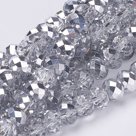 Electroplate Glass Bead Strands GR12MMY-07S-1