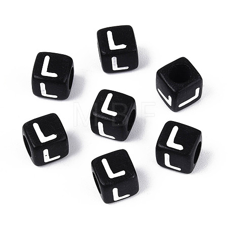 Initial Acrylic Horizontal Hole Beads OACR-ZX006-35L-1