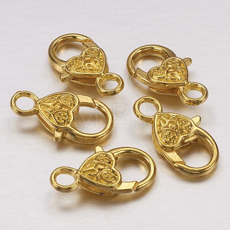 Tibetan Style Heart Lobster Claw Clasps K08Y0012-1