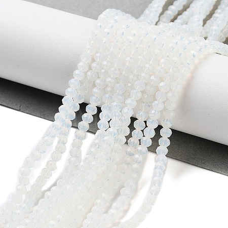Faceted Clear Glass Rondelle Bead Strands X-GLAA-F001-3x2mm-23-1