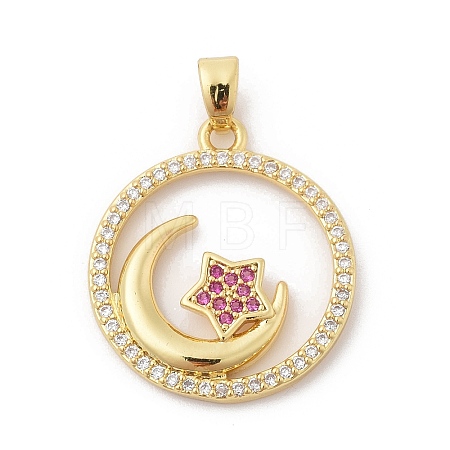 Brass Micro Pave Cubic Zirconia Pendants ZIRC-I069-02G-02-1