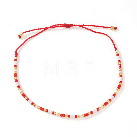 Glass Seed Bead Braided Bead Bracelets XN3042-9-1