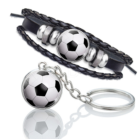 Glass Football Jewelry Set PW-WG56439-01-1