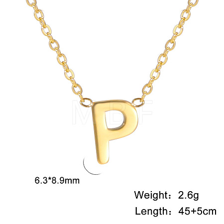 201 Stainless Steel Initial Pendant Necklaces FS-WG78A3B-16-1