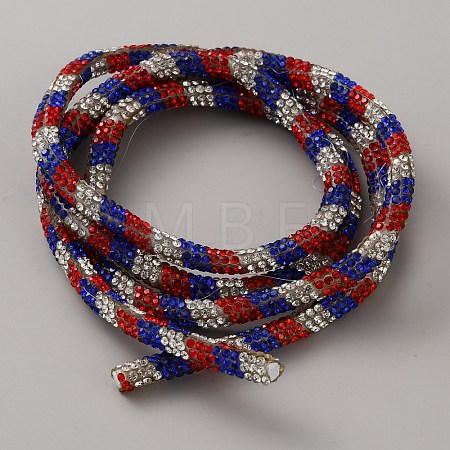 PVC with Rhinestone Round Tube Cord OCOR-WH0120-79E-1