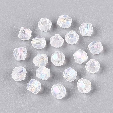 Transparent Spray Painted Glass Beads X1-EGLA-N018-4mm-12-1