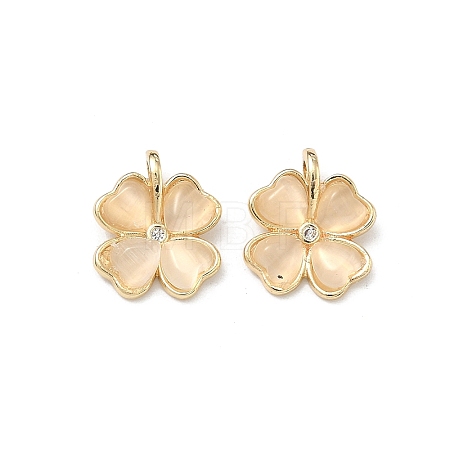 Brass Micro Pave Cubic Zirconia Pendants KK-G557-28KCG-02-1