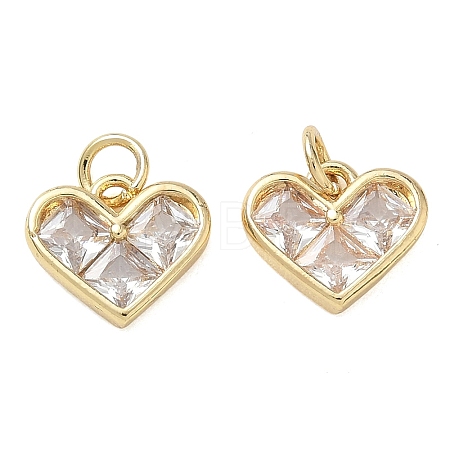 Brass Micro Pave Clear Cubic Zirconia Pendants KK-T085-16D-G-1
