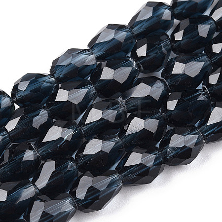 Transparent Glass Bead Strands GLAA-R024-6x8mm-13-1